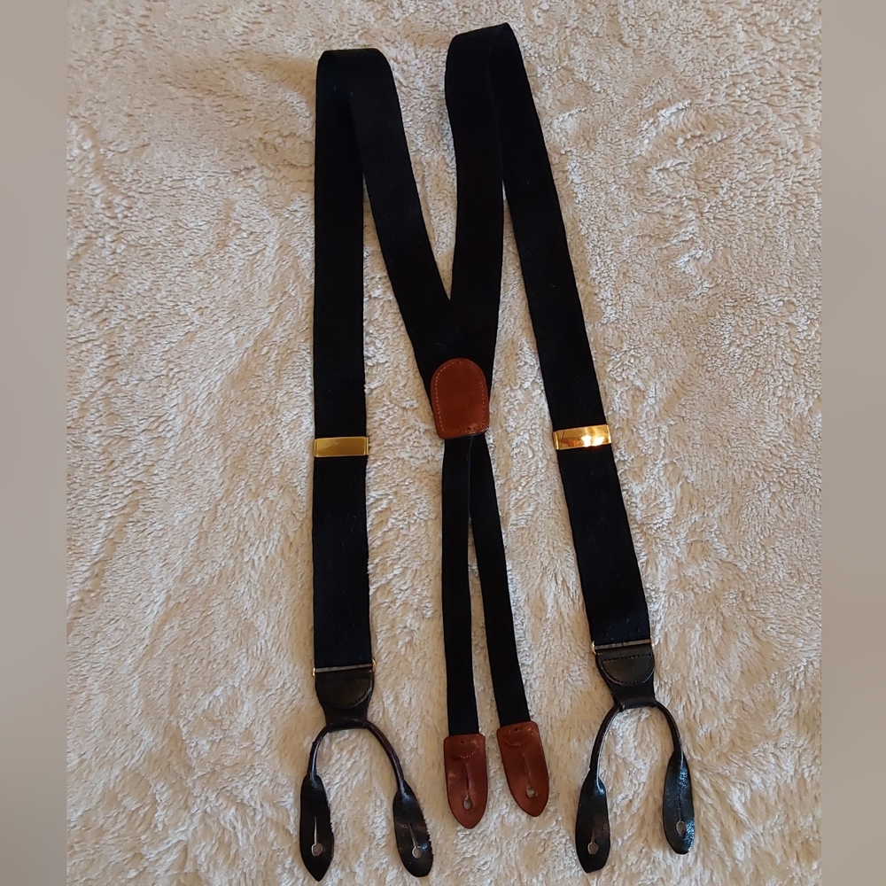 🌺 Like New Men's Cole Haan Black and Brown Suspenders